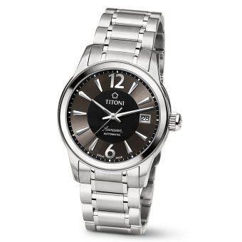 ราคา TITONI AirMaster Automatic Men s Watch Stainless Steel รุ่น 83933 S-324 - Silver/Black