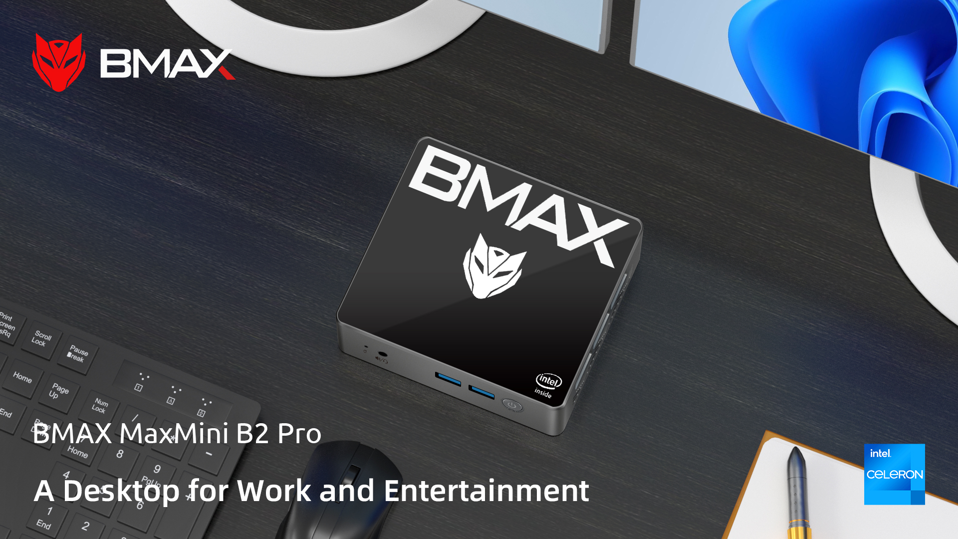 มุมมองเพิ่มเติมของสินค้า [2023 ใหม่ล่าสุด] BMAX B2 Pro Mini PC WIN11 64-Bit มินิ พีซี CPU Intel 9th Gen UHD Graphics 600 Dual-HDMI 8GB DDR4 256GB SSD พร้อมส่ง ประกัน 1ปี ในไทย
