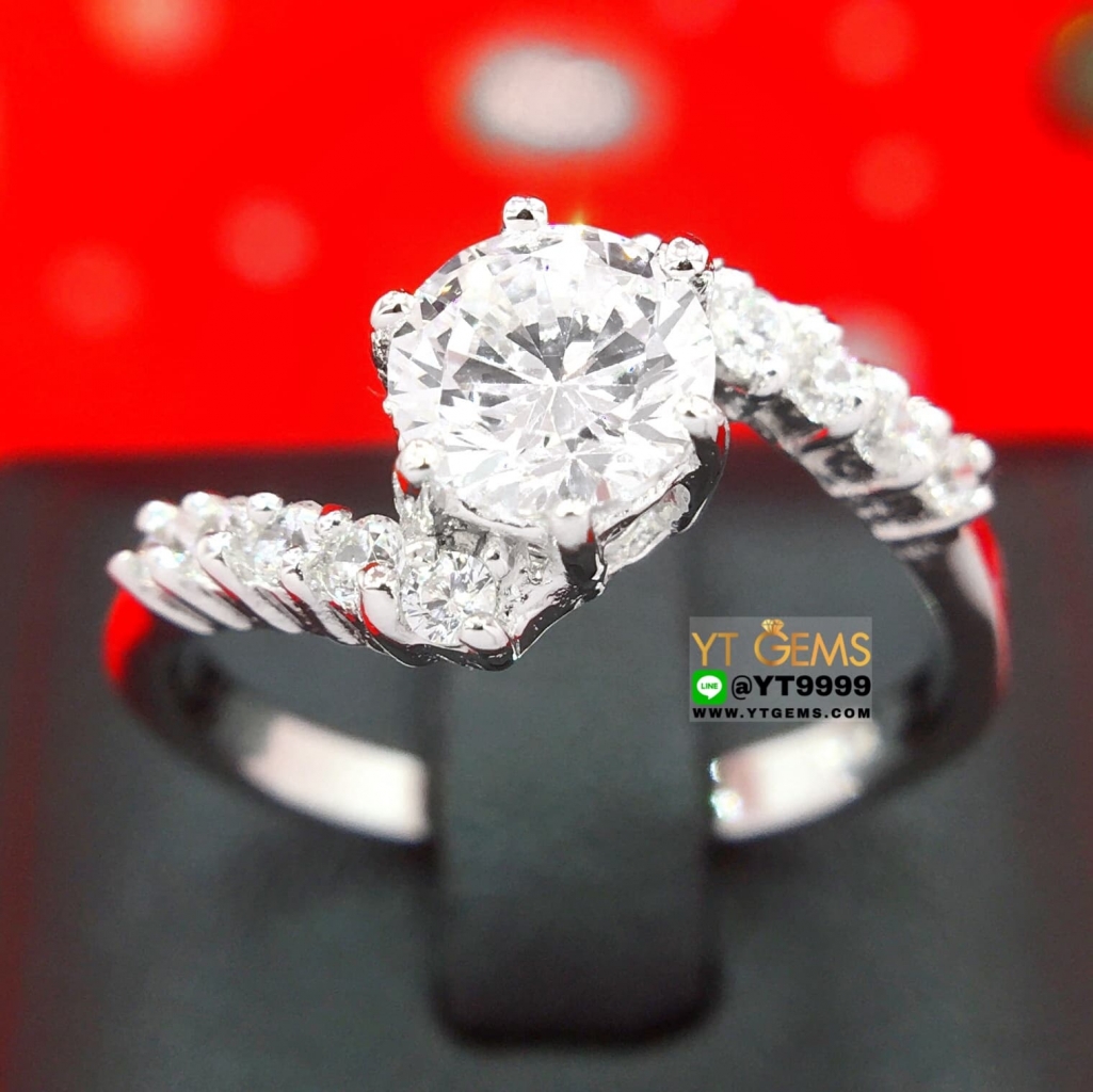 แหวนเพชร แหวนเงินแท้ ชุบทองคำขาว เพชร Swiss YTG-10438 ราคา 2,980 บาท*ส่งฟรี