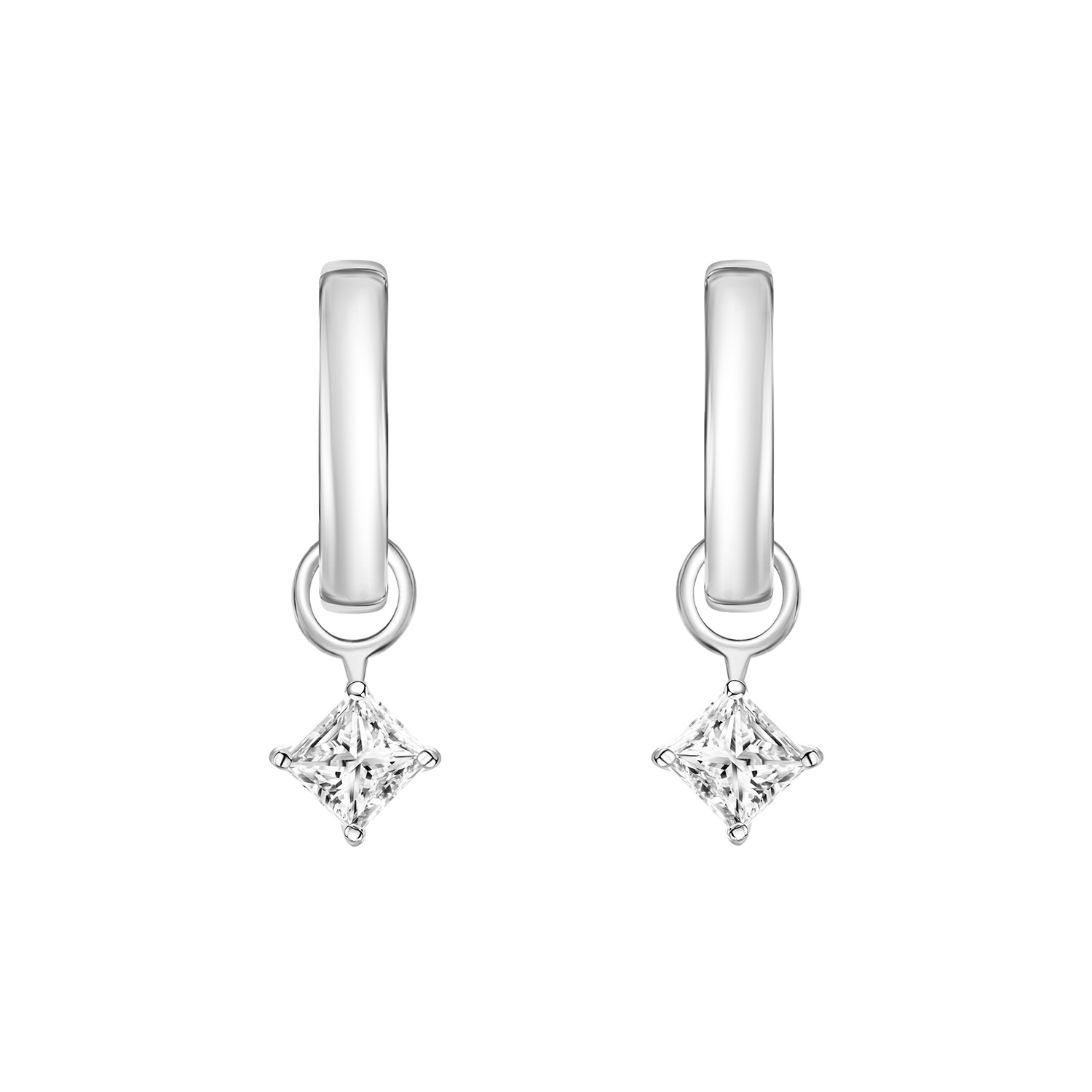 Merii ต่างหูเงินแท้ 925 ชุบโรเดียมประดับ CZ เรขาคณิตทรงข้าวหลามตัด ดีไซน์ห่วงระย้า : Little Piece of Me 221E0552-01 ราคา 2,380 บาท*ส่งฟรี