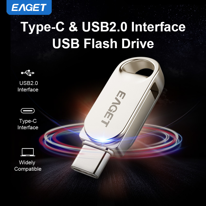 Eaget Cu2 USB Type-C and Usb2.0 Flash Drive with Interface Small and Easy to Carry. Supports a Variety of Devices. (16Gb/32Gb/64Gb) ราคา 162 บาท*ส่งฟรี
