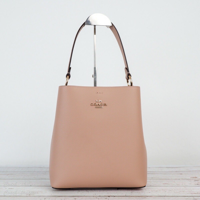 ของแท้ COACH 91122 LARGE TOWN BUCKET BAG IN POLISHED PEBBLE LEATHER ใบใหญ่ หนังแท้ทั้งใบ สีสวย ราคา 6,990 บาท*ส่งฟรี