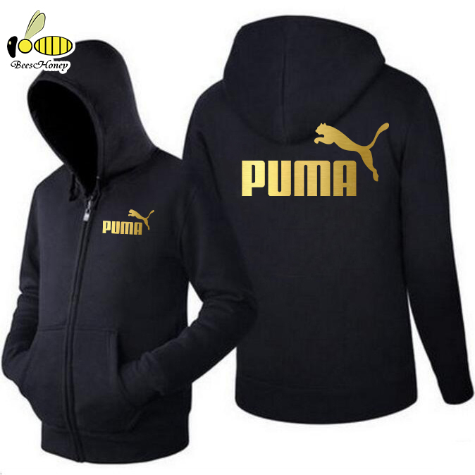 Puma พูม่า เสื้อฮู้ด สวมและซิป ผ้าดี เสื้อกันหนาว หนานุ่มใส่สบาย Hoodie สกรีนเฟล็ก PU