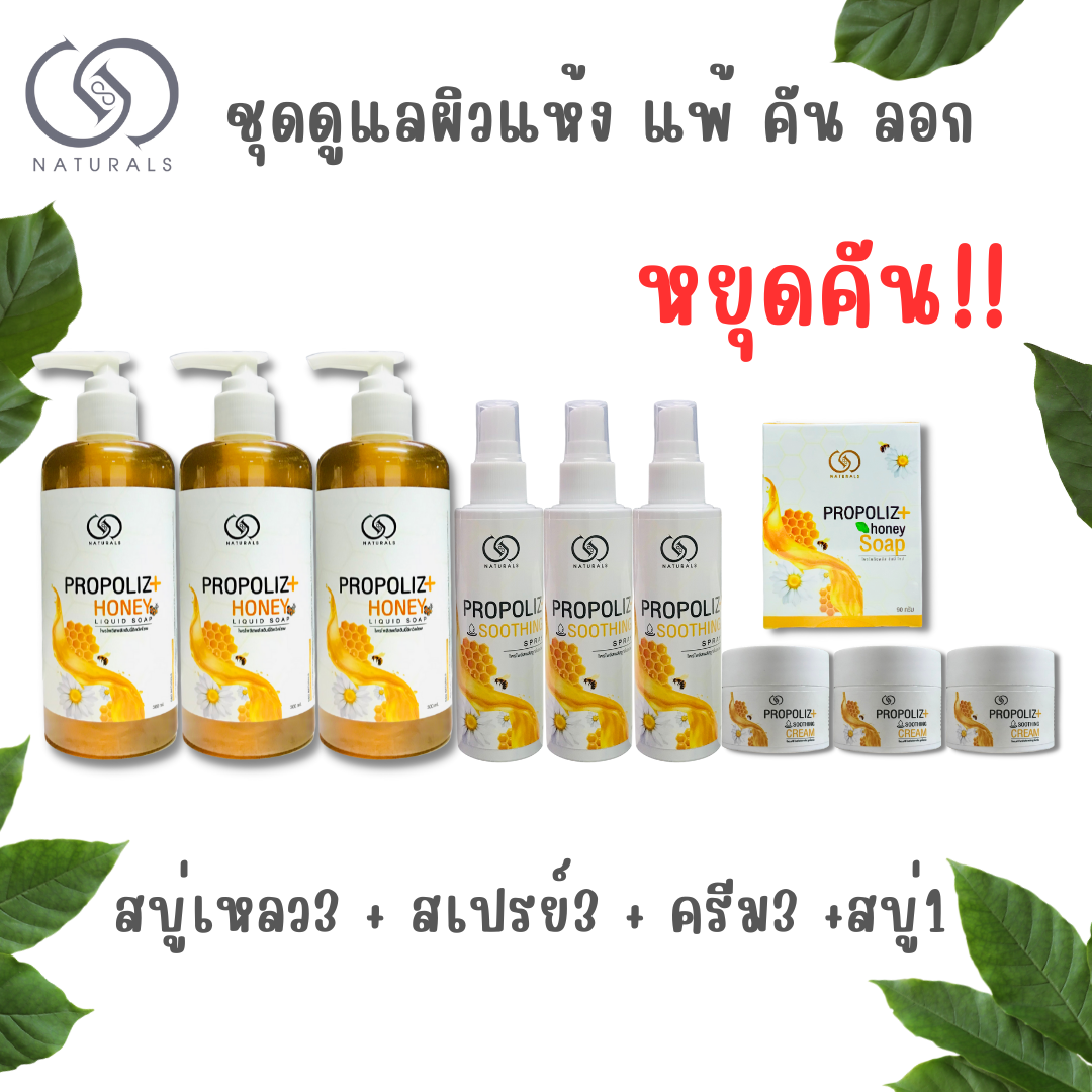 Psoriasis itching (3 liquid soap + 3 Spray + 3 cream + 1 soap) ราคา 999 บาท*ส่งฟรี