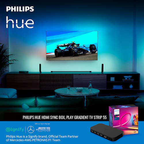 [เซ็ทสุดคุ้ม]Philips Hue HDMI Sync Box+ Philips Hue Play Gradient Light Strip TV 55 นิ้ว+Hue Bridge ราคา 20,399 บาท*ส่งฟรี