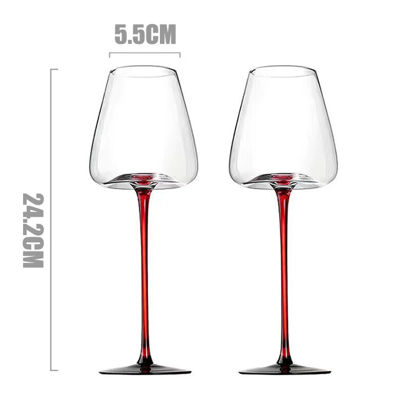 [XiHeLi] Bộ 2 700ML Ly pha lê chân đỏ ly rượu vang cao cấp ly rượu vang đỏ ly rượu sâm panh dung tích lớn ly thủy tinh sang trọng