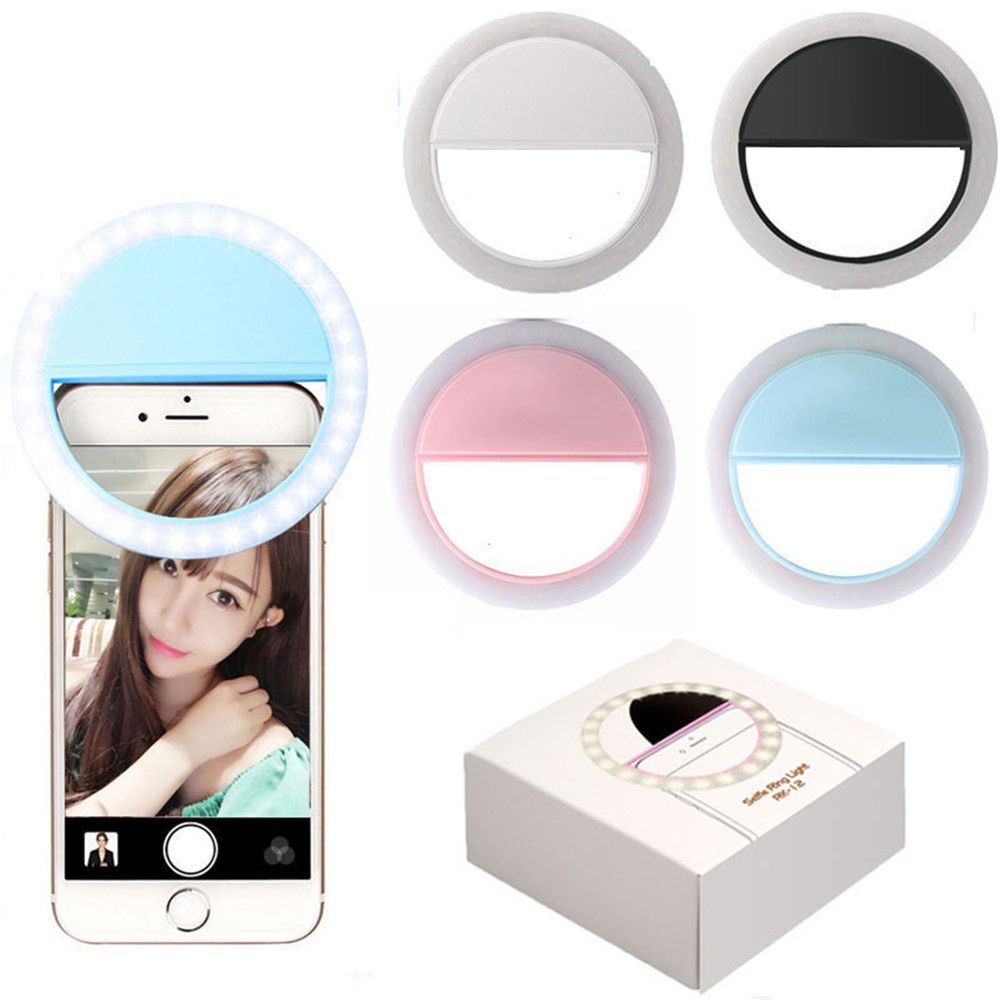 SHIWEIWU2558285 Portable Dimmable Luminous LEDS Selfie Ring Light Mobile Phone Lens Fill Light Selfie Lamp