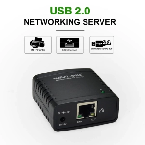 ภาพหน้าปกสินค้าPrint Server ( ปริ้นเซิร์ฟเวอร์ ) Wavlink USB 2.0 LRP Print Server Share a LAN Ethernet Networking Printers แก้ปัญหา Windows  แชร์ปริ้นไม่ได้ รุ่น WN-NU72P11 ( WN-NU78M41ชื่อเดิม ) ที่เกี่ยวข้อง