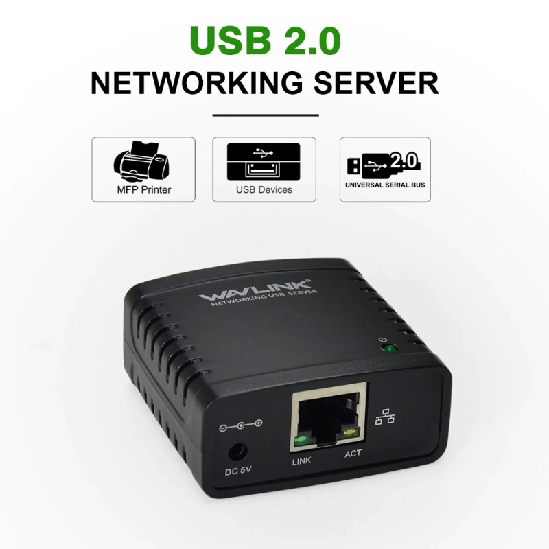 ภาพหน้าปกสินค้าPrint Server ( ปริ้นเซิร์ฟเวอร์ ) Wavlink USB 2.0 LRP Print Server Share a LAN Ethernet Networking Printers แก้ปัญหา Windows แชร์ปริ้นไม่ได้ รุ่น WN-NU72P11 ( WN-NU78M41ชื่อเดิม ) จากร้าน PROCOM CENTER บน Lazada