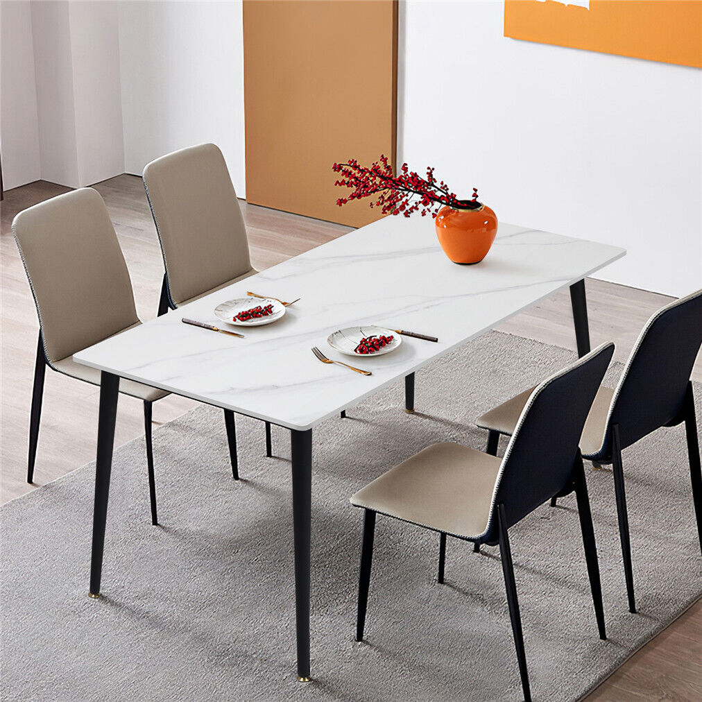 WISFOR 120x70x76cm โต๊ะลายหินอ่อน โต๊ะอาหารหินชนวน Modern Dining Table ทรงสี่เหลี่ยม โต๊ะทานข้าว ราคา 2,800 บาท*ส่งฟรี