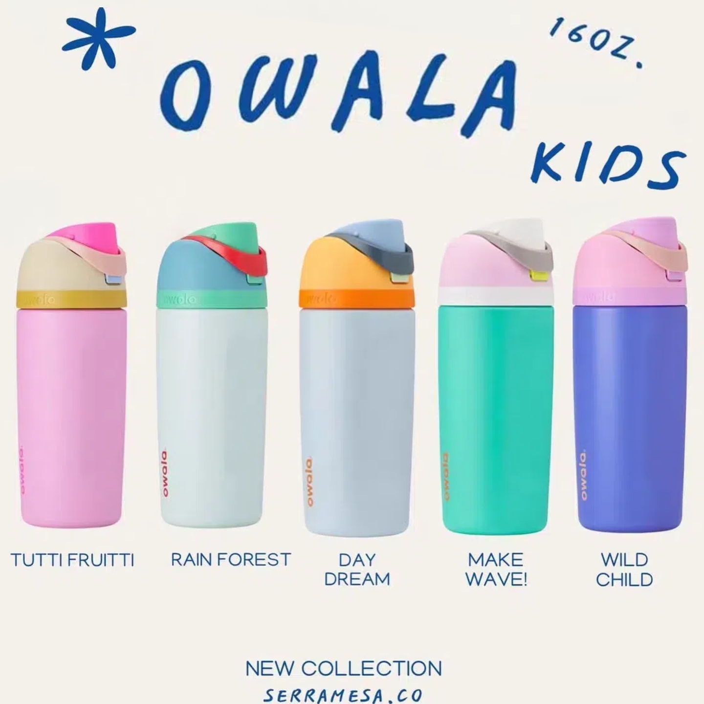 Real New color🍀Owala kid 16 oz. stainless steel water bottle