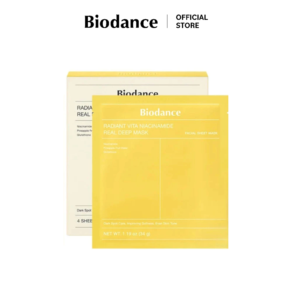 ผลิตภัณฑ์ความงามและการดูแลผิว Biodance Radiant Vita Niacinamide Real Deep Mask (34G*8Ea)