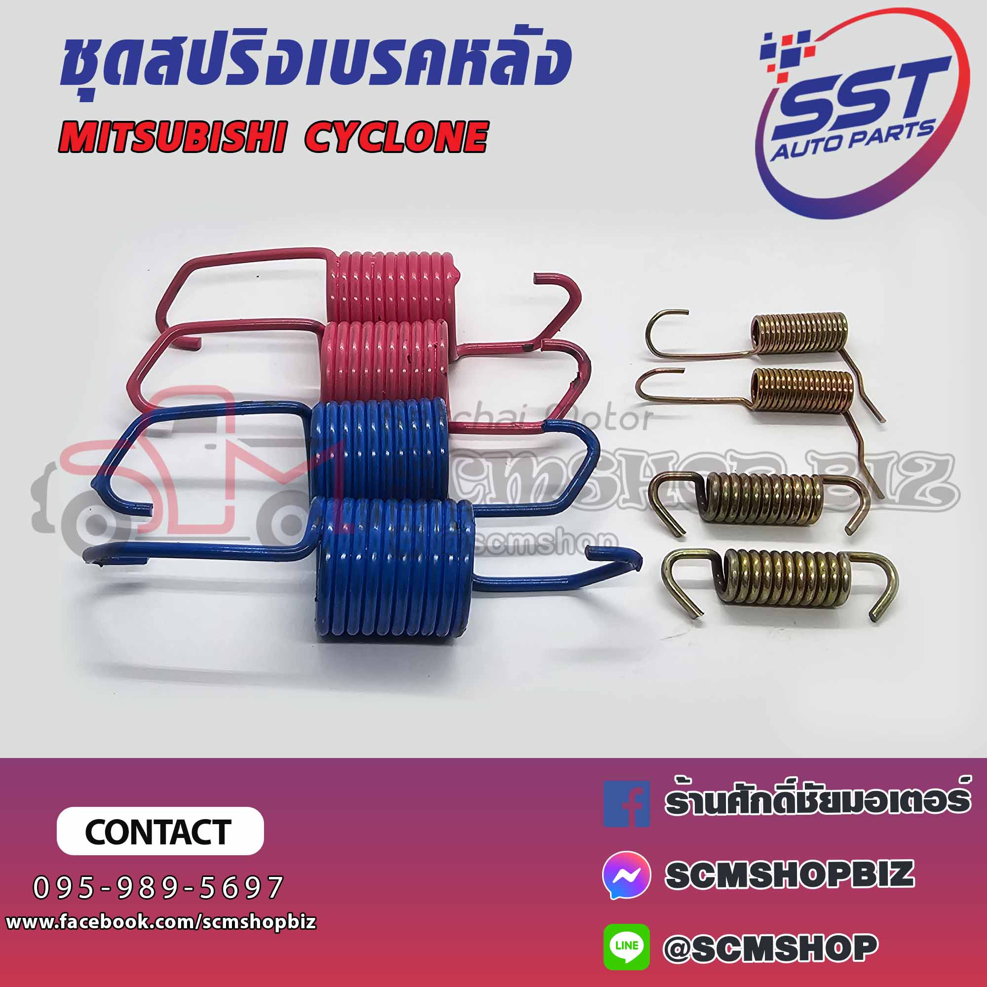 Rear Brake Spring Mitsubishi Cylone, Cyclone (2240027) 1 Set ราคา 180 บาท*ส่งฟรี