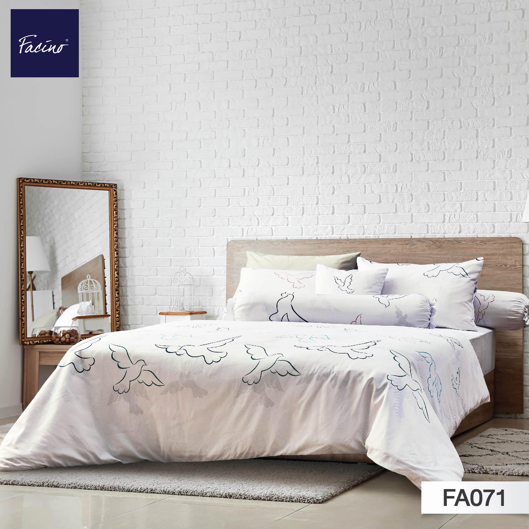 New Collection Facino ผ้าปูที่นอน3.5ฟุต ผ้าปูที่นอน5ฟุต และ ผ้าปูทีนอน 6 ฟุต (ไม่รวมผ้านวม) 330 เส้นดาย ไม่มีรอยต่อ ราคา 560 บาท*ส่งฟรี