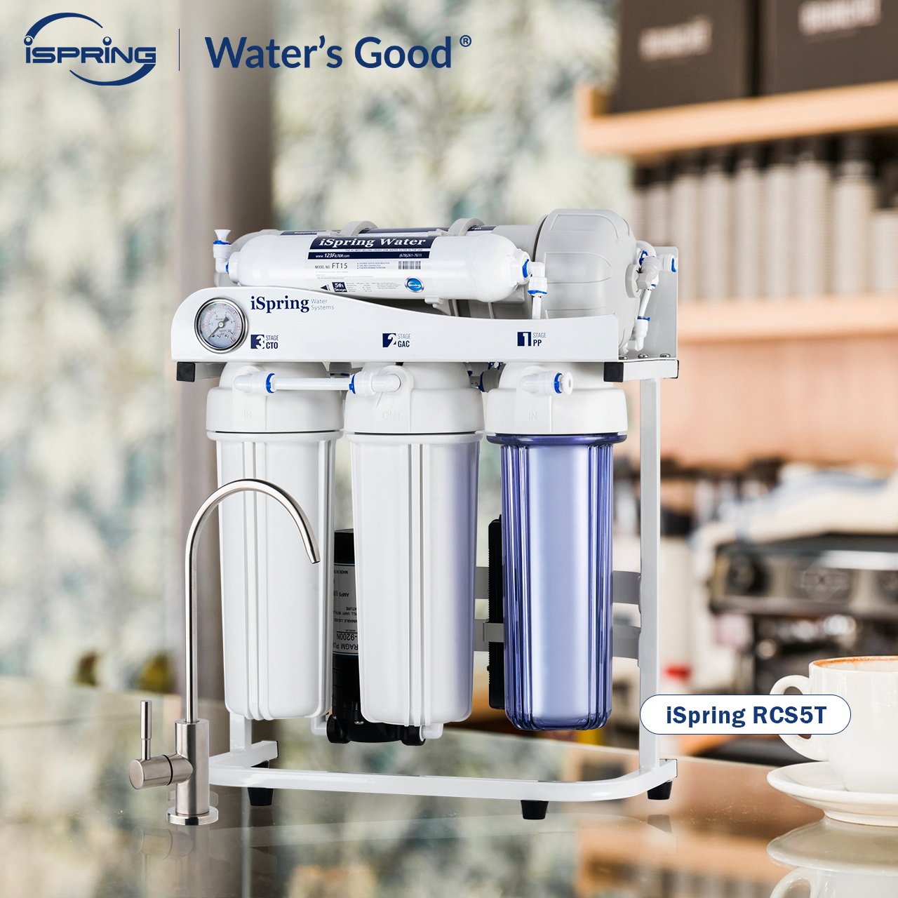 iSpring RCS5T Commercial Tankless Reverse Osmosis RO Water Filter System with 1.5:1 Pure to Drain Ratio, Pressure Gauge ราคา 31,599 บาท*ส่งฟรี