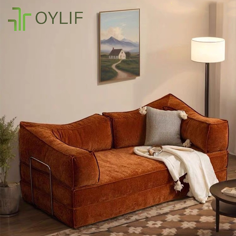 OYLIF Folding Sofa Bed Corduroy fabric Adjustable sofa 3 seater apartment living room oy4601 ราคา 35,250 บาท*ส่งฟรี