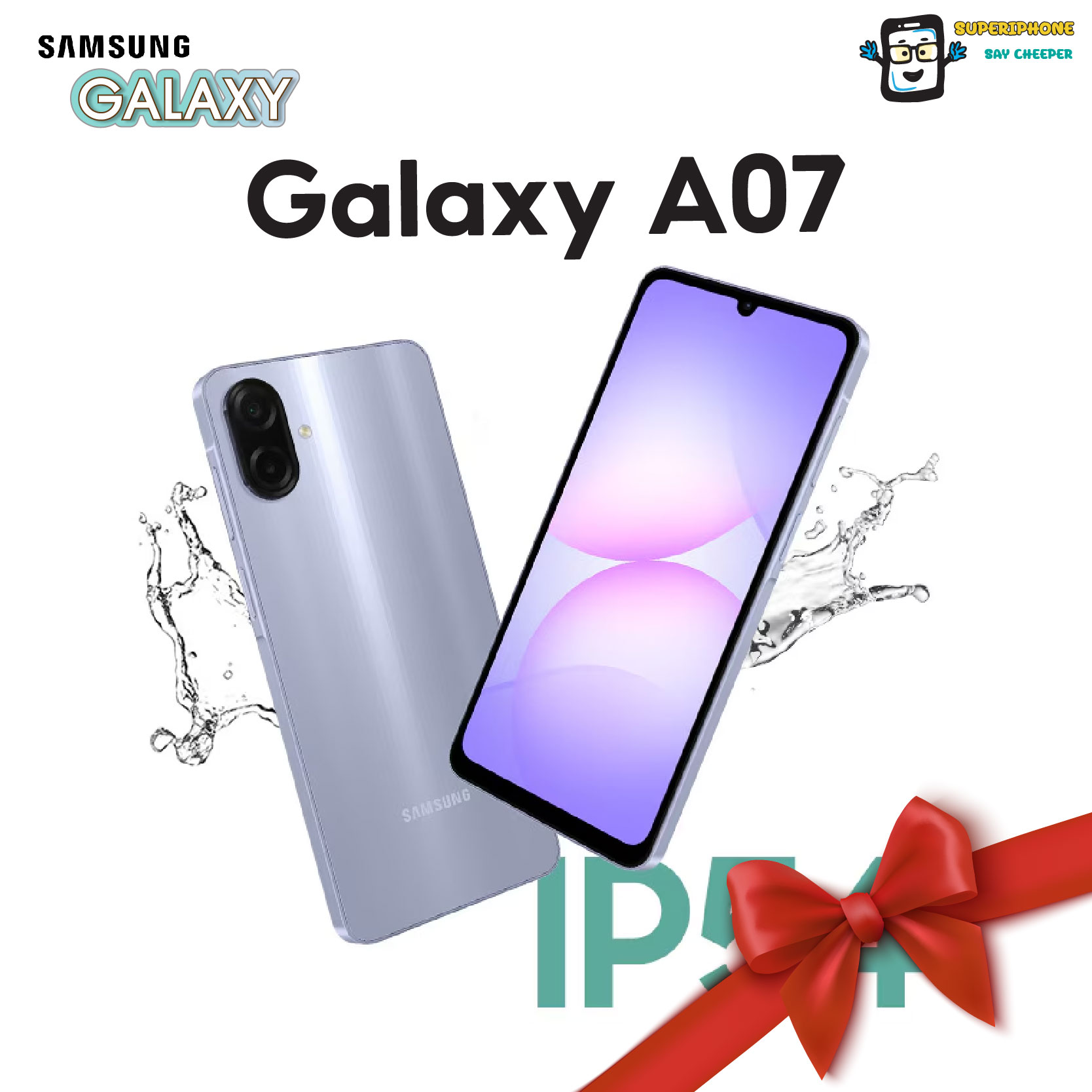 Samsung Galaxy A07 (4/128GB)คุ้มค่าและทนทาน  กันน้ำ IP54 (By Lazada SuperTphone)