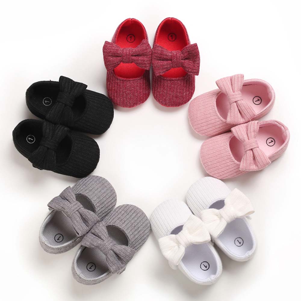 TAZ1345น่ารักทารกแรก Walkers ฤดูใบไม้ผลิฤดูใบไม้ร่วงเด็กแรกเกิดเด็กวัยหัดเดินรองเท้าติดโบว์รองเท้าผ้าฝ้าย Soft Sole รองเท้า