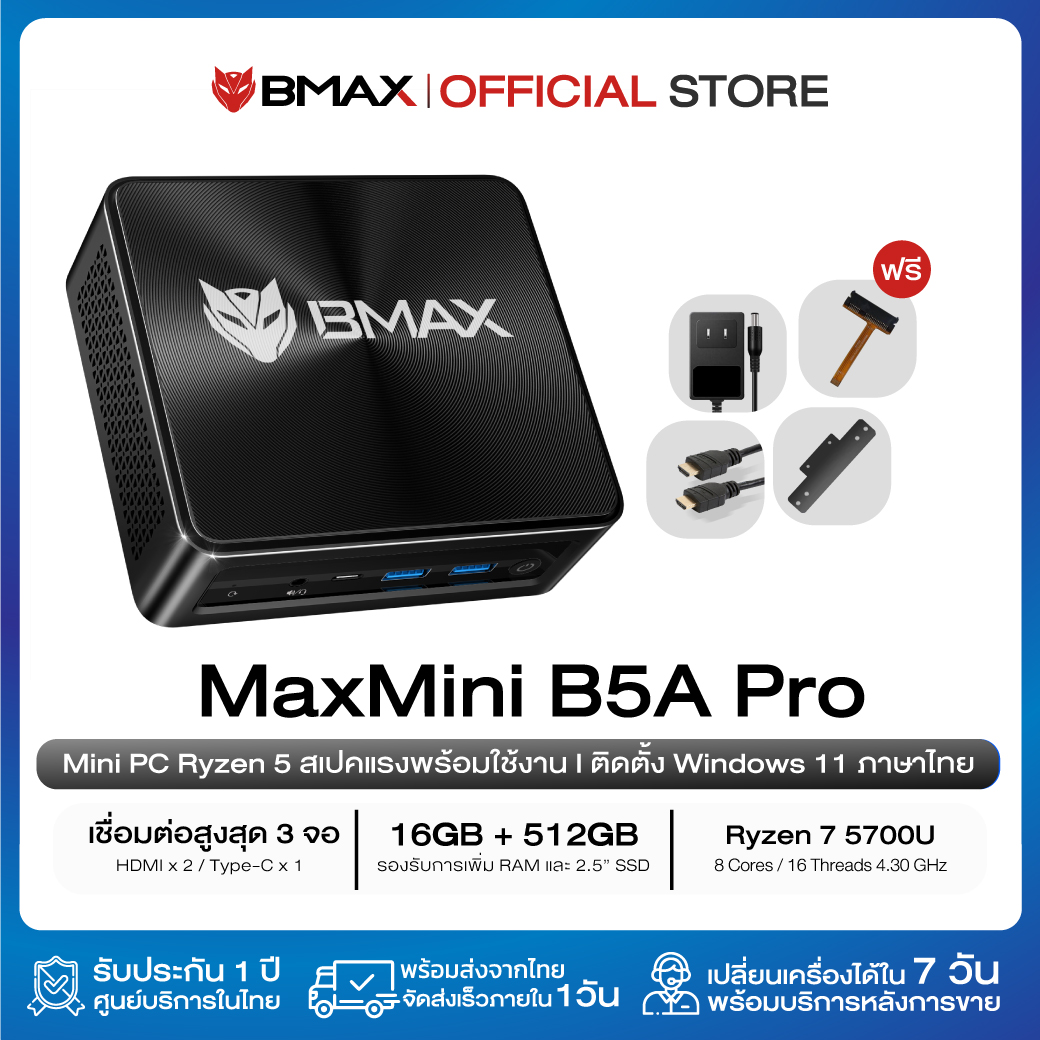 BMAX B4 Plus MiniPC มินิพีซี Windows 11 CPU Intel® Gen 12 Alder