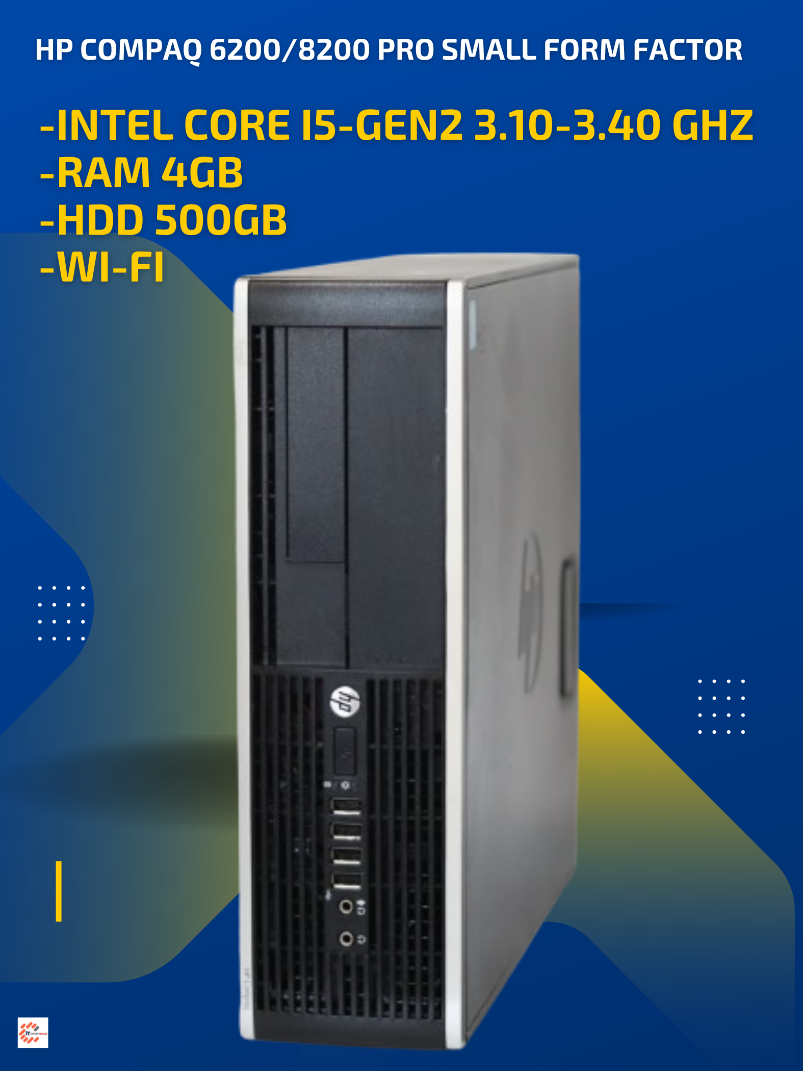 อุปกรณ์คอมพิวเตอร์และชิ้นส่วน HP Compaq 6200/6300/8200 Pro ฟอร์มแฟคเตอร์ขนาดเล็ก -Intel Core i5-GEN2 3.10-3.40 GHz -RAM 4GB -HDD 500GB -Wi-Fi