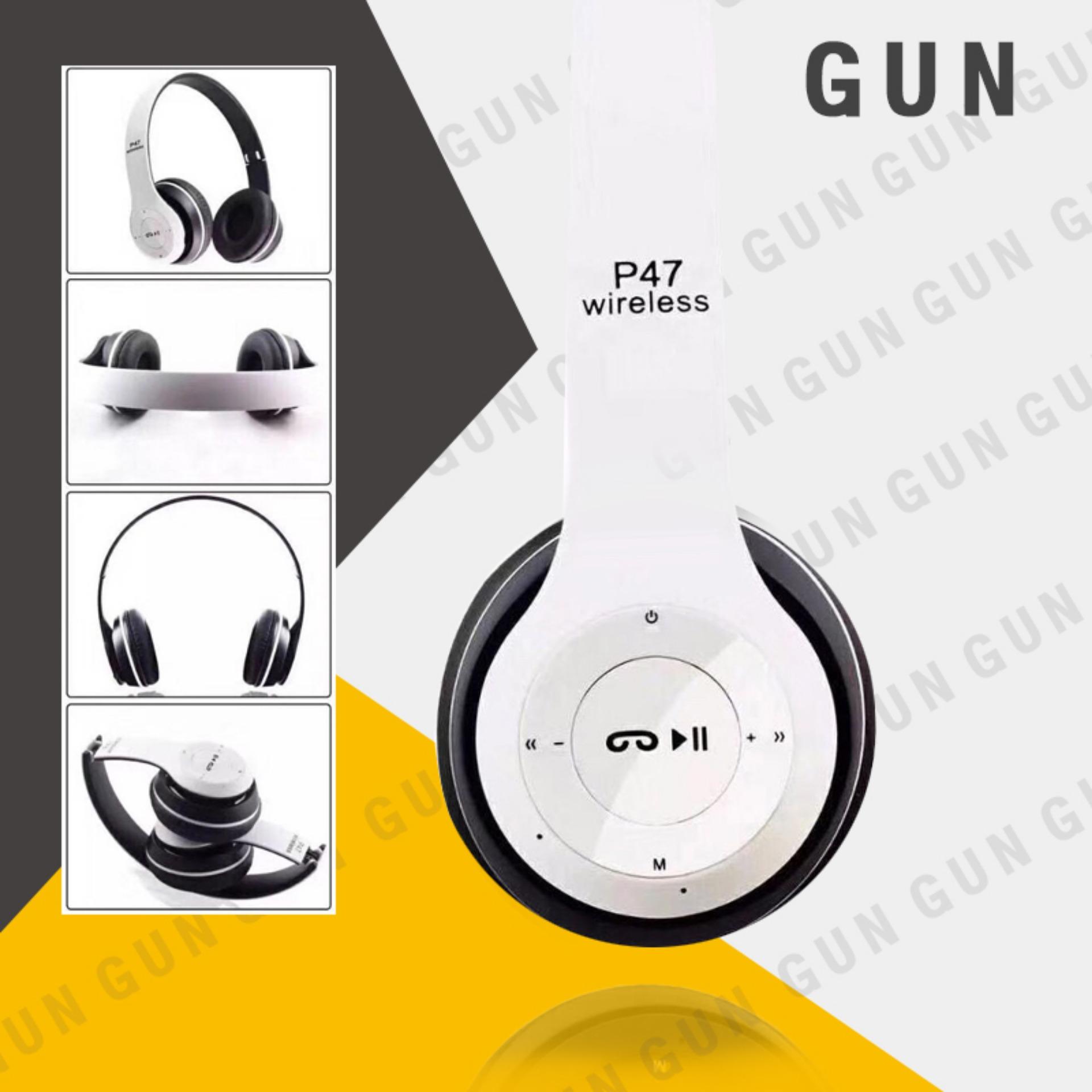 G U N หูฟังบลูทูธ หูฟังBluetooth หูฟังไร้สายHeadphone Stereo รุ่น P47