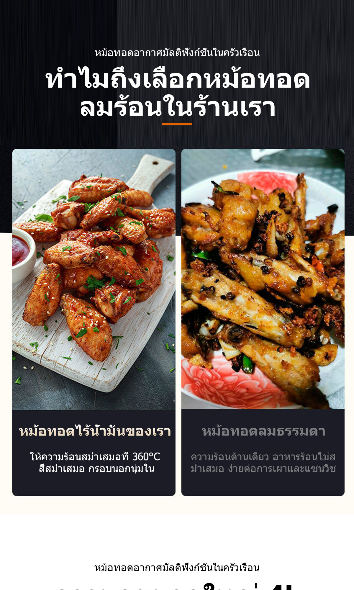 ข้อมูลเกี่ยวกับ DAYUNFA 5.5LAir fryer รุ่นใหม่! หม้อทอด เครื่องทอดไร้มัน หม้อทอดไร้น้ำมัน หม้อทอดลมร้อน เครื่องทอดอัจฉริยะ ความร้อนอย่างรวดเร็ว, ความร้อนทั้งหม5