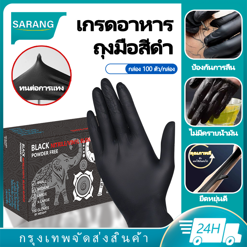 COLAD NITRILE GLOVES BLACK 60pcs Powder Free Nitrile