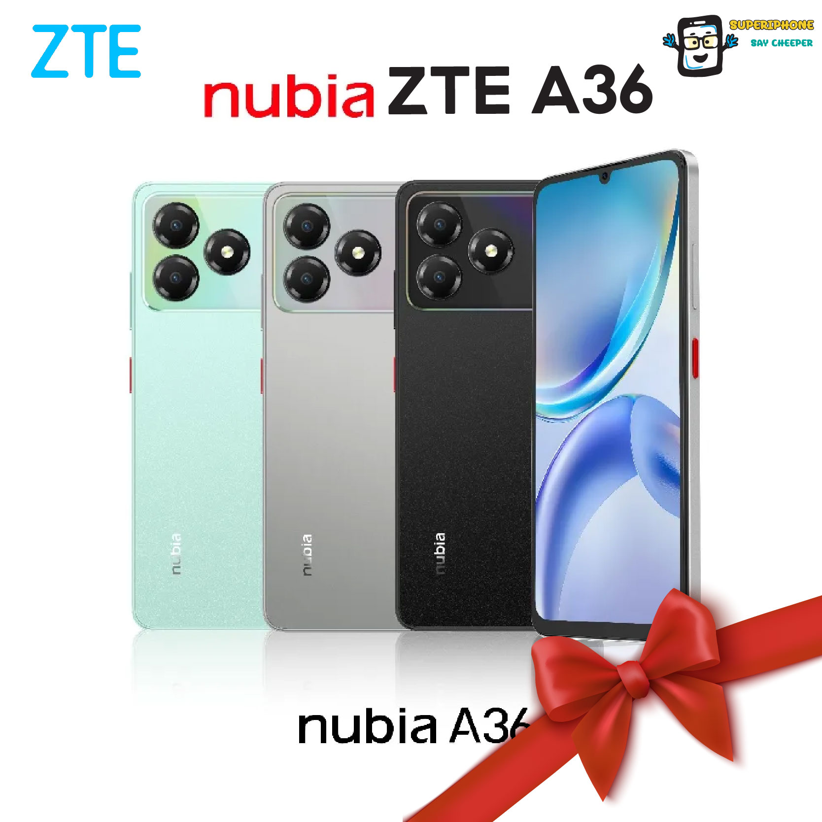 ZTE Blade A36 (4+64GB) จอ 6.75 I แบตเตอรี่ 5,000mAh ราคา 2,293 บาท*ส่งฟรี