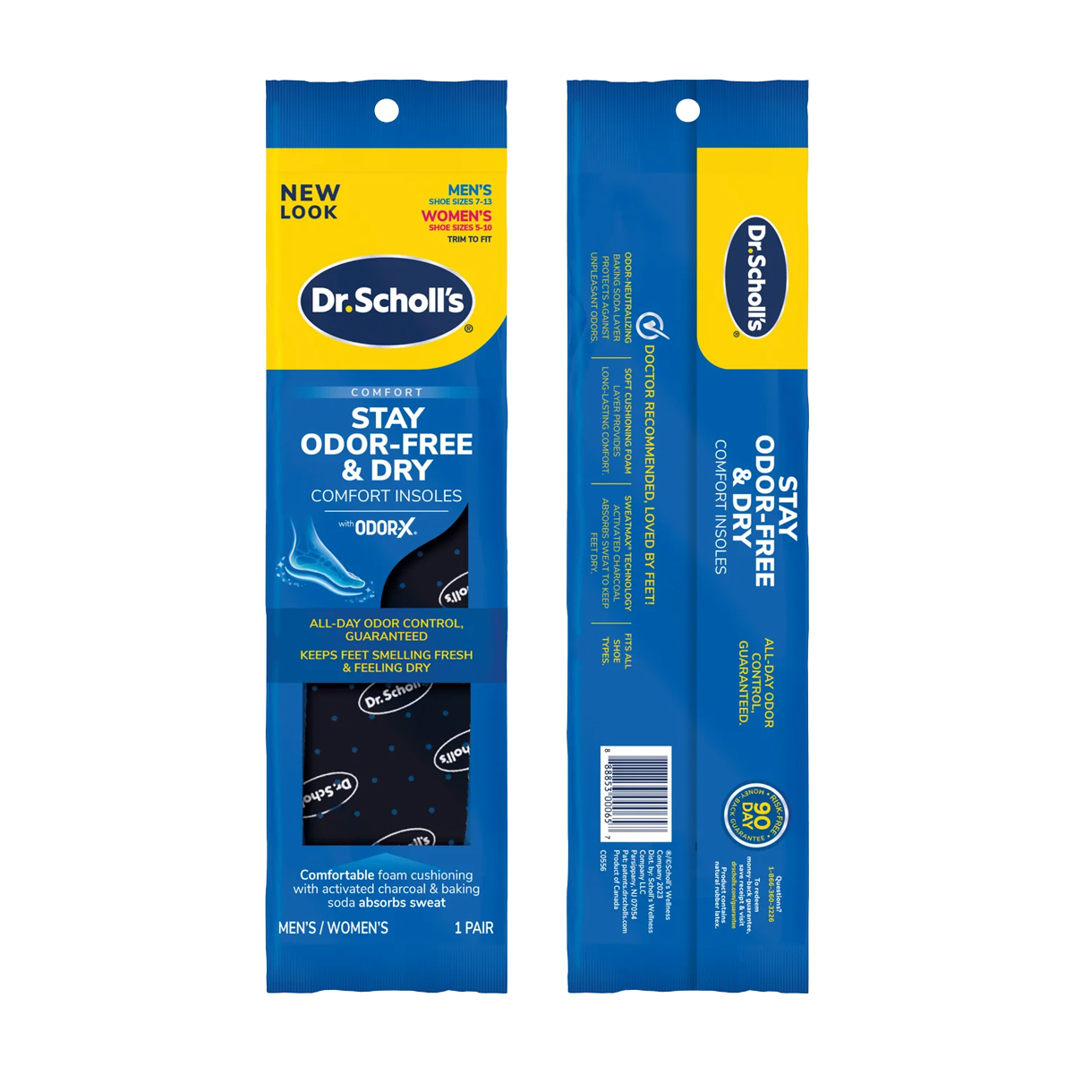 แผ่นรองเท้า สำหรับควบคุมกลิ่นเท้าระหว่างวัน Dr.Scholl's Stay Odor-Free & Dry Comfort Insoles With Odor-X® ราคา 248 บาท*ส่งฟรี