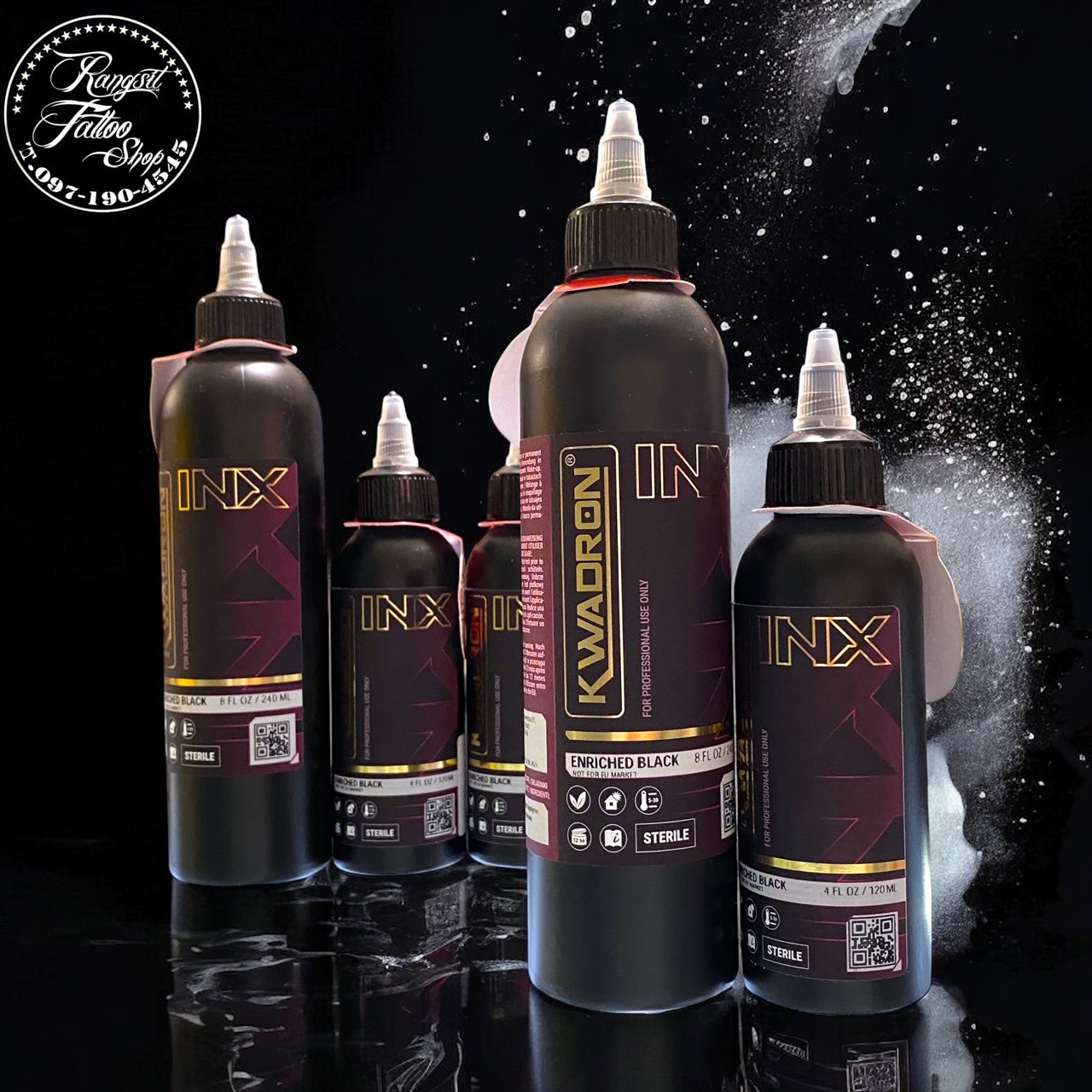 หมึกสักสีดำ KWADRON INX Enriched Black ขนาด 8-4 oz. ราคา 1,119 บาท*ส่งฟรี
