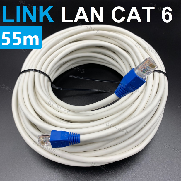 สายแลน LAN Cat6 LINK แบ่งตัดมีขนาด 10M/15M/20M/25M/30M/50M/60-100m พร้อมเข้าหัว