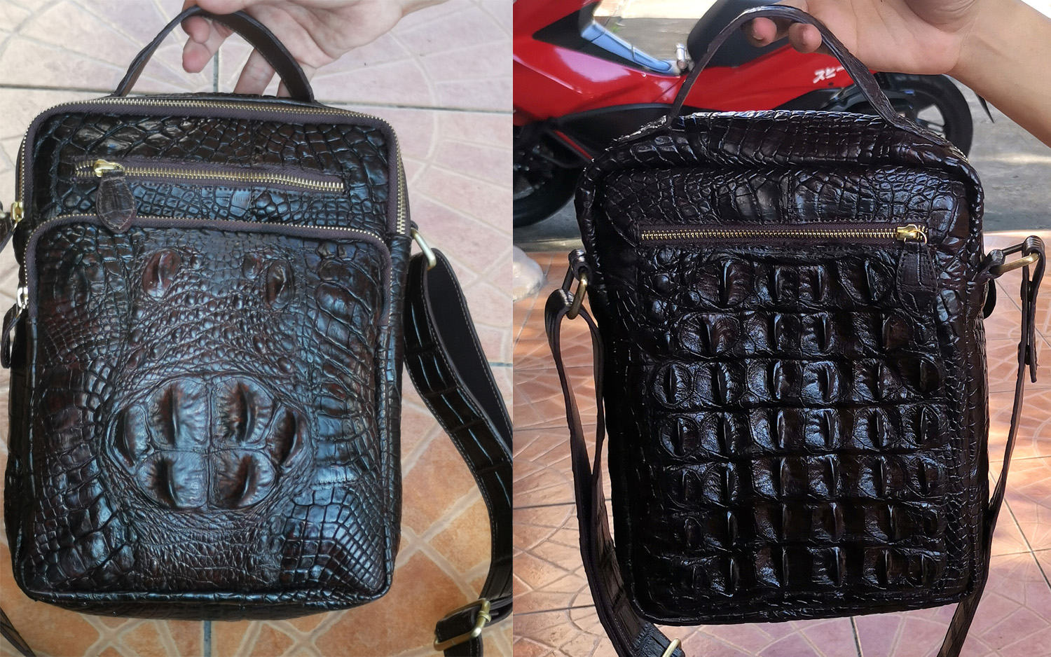 "เชิญเยี่ยมชมได้ที่ร้าน HitHot"ของเท่ห์ๆ สวยๆ ราคาโดนใจ กระเป๋าสะพายบ่าหรือคาดอก หนังจระเข้แท้ ราคา 2,950 บาท*ส่งฟรี