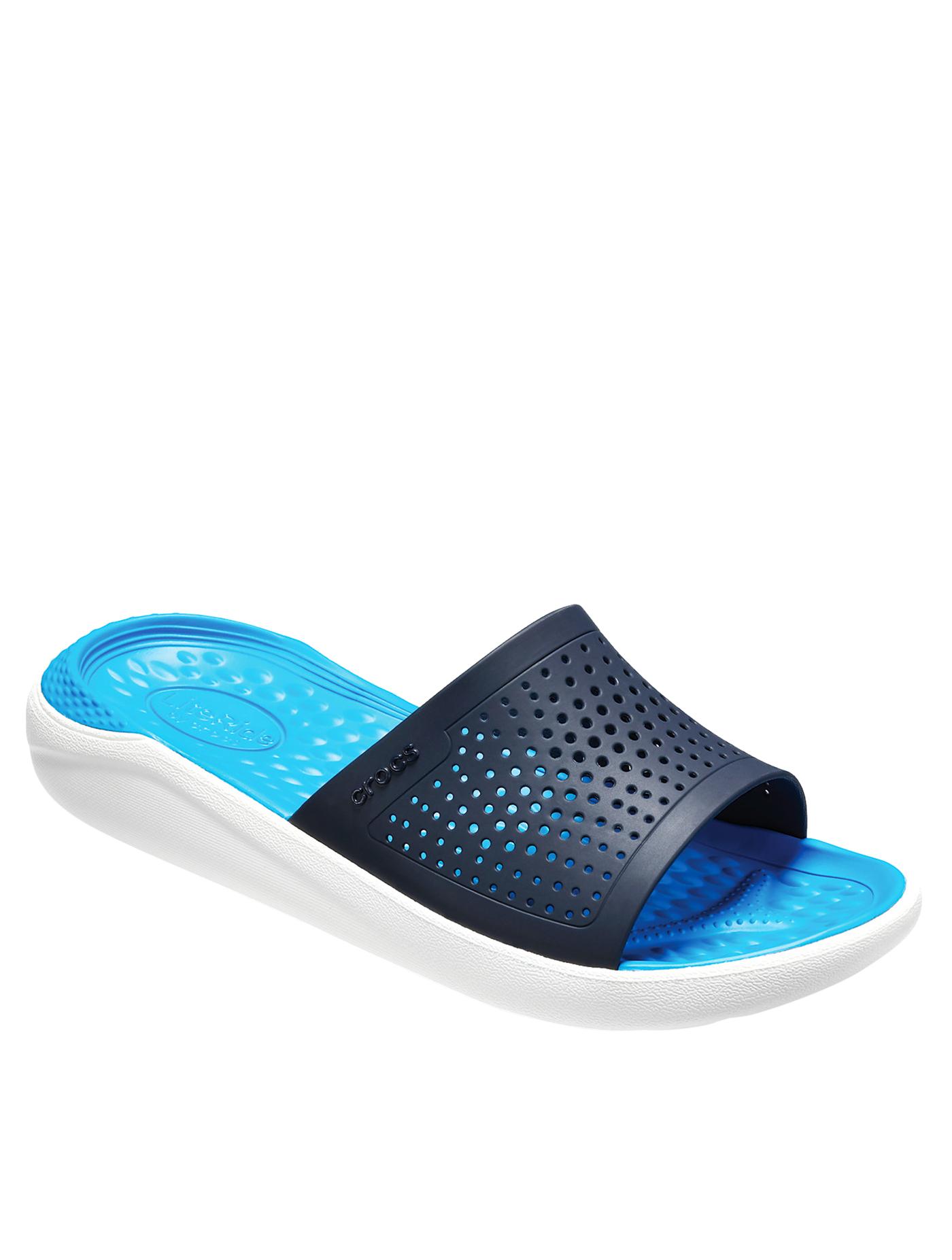 CROCS รองเท้าแตะผู้ใหญ่ รุ่น Literide Slide ไซส์ M7/W9 สีกรมท่า-ขาว