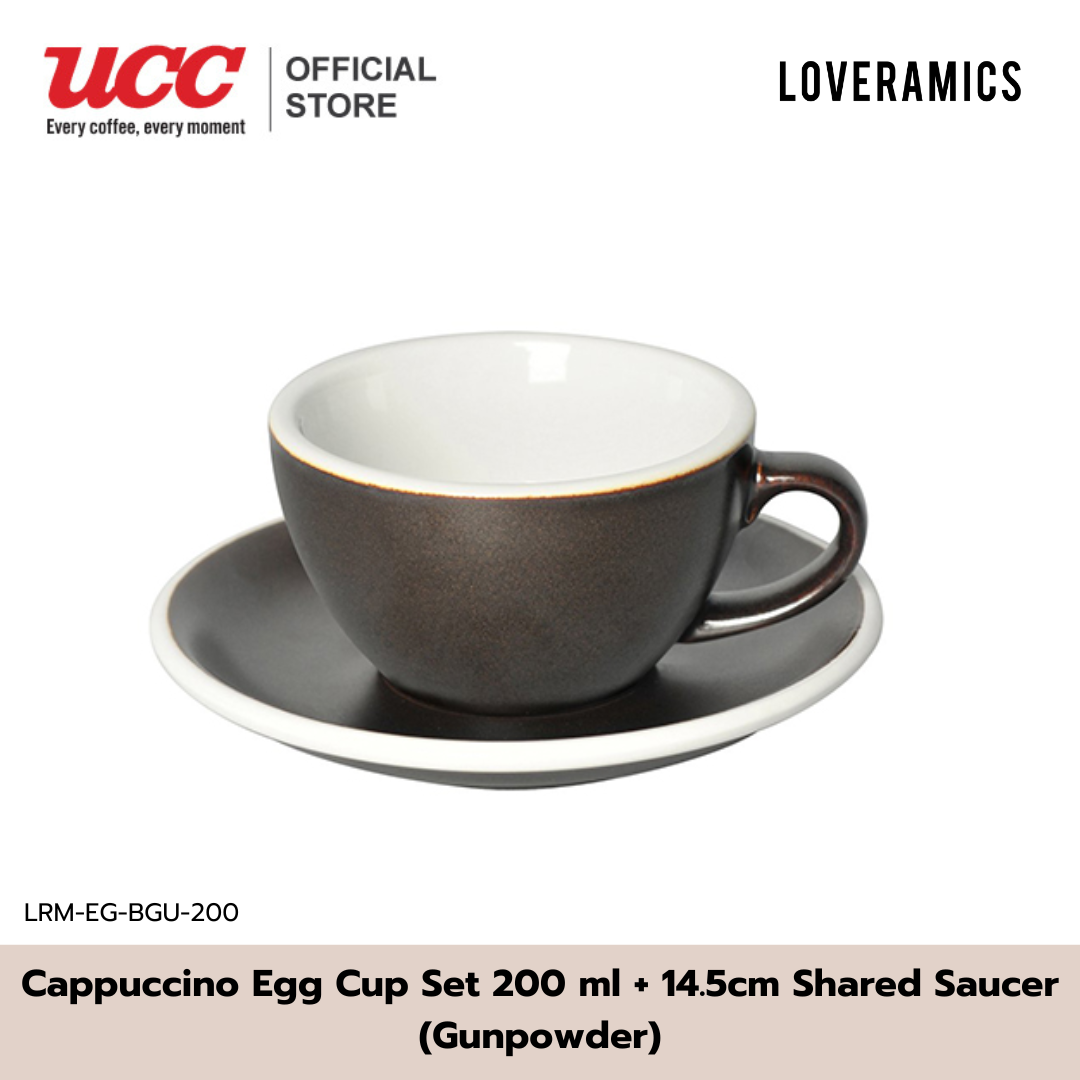 Loveramics Cappuccino Egg Cup Set ชุดแก้วกาแฟเซรามิก 200ml. (สี Gunpowder) ราคา 430 บาท*ส่งฟรี