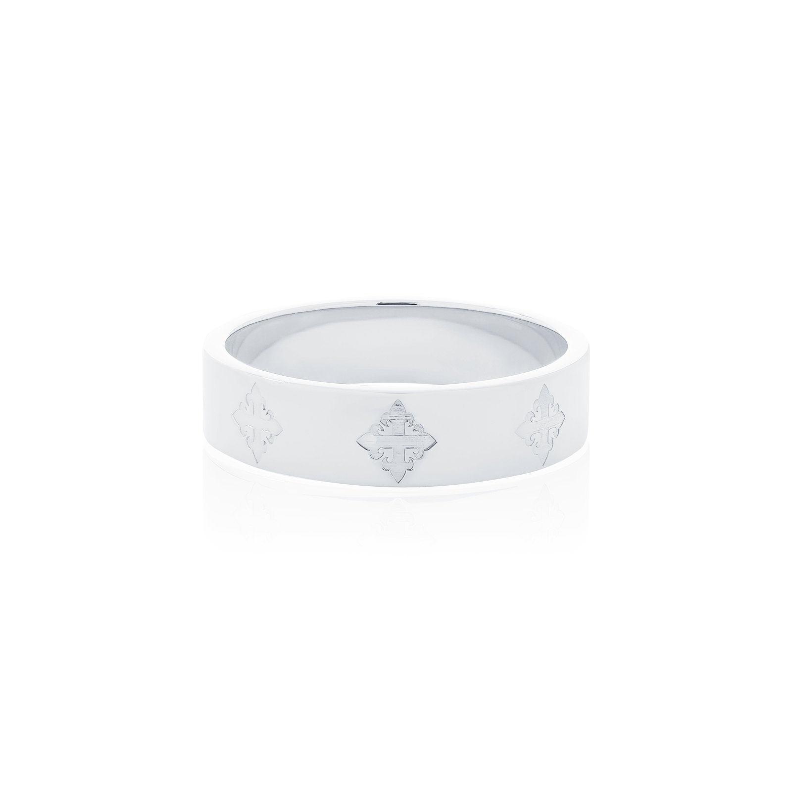 AKE AKE Rituals Cross Wedding Band GM - White Gold แหวนเงินแท้ 925 ชุบทองคำขาว (White Gold Sterling) ราคา 8,787 บาท*ส่งฟรี