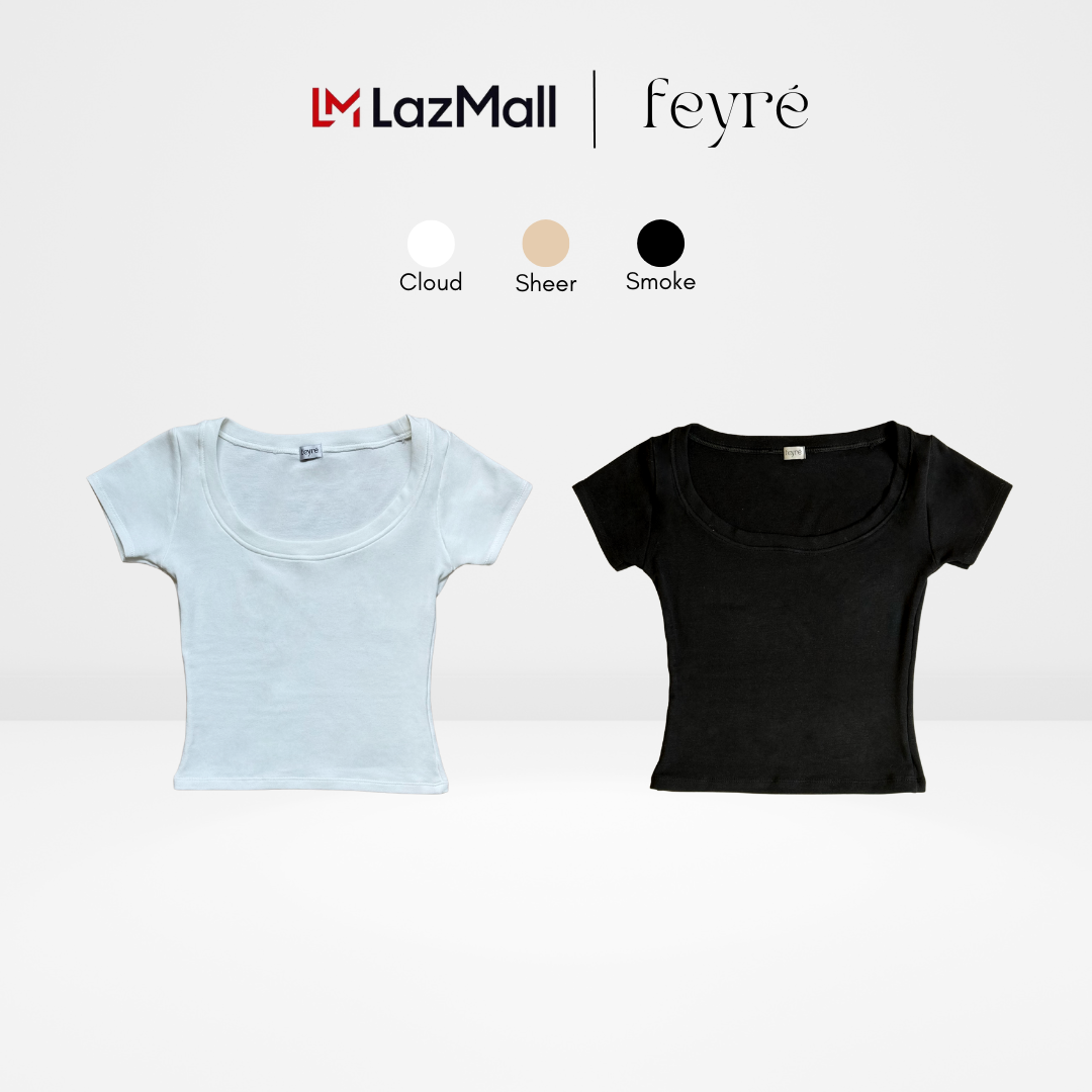 Feyre - U Soft Cake Baby Tee เสื้อคอยู เสื้อเบบี้ที คอกว้าง เสื้อยืด เอวสับ ใส่แล้วดูมีเอว ผ้านิ่มเด้ง ไม่บาง ราคา 290 บาท*ส่งฟรี