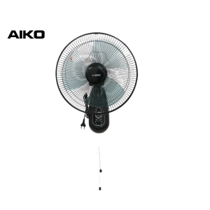 สินค้า AIKO #SM-1635 สีดำ พัดลมติดผนัง ใบพัด 16 นิ้ว ส่ายได้ มีเชื่อกปรับ 2 เส้น ***รับประกันมอเตอร์ 2 ปี ***มอก 834-2558
