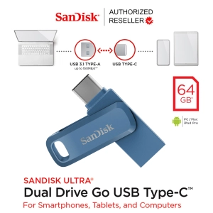 ภาพหน้าปกสินค้าSanDisk Ultra Dual Drive Go 64GB USB 3.1 Gen1 Flash Drive Type-C Speed 150mb/s (SDDDC3-064G-G46NB) สีน้ำเงิน Navy Blue ประกัน Synnex 5ปี ที่เกี่ยวข้อง