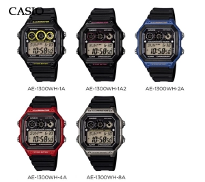 สินค้า Casio Digital นาฬิกาข้อมือ ผู้ชาย สายเรซิ่น รุ่น (AE-1300WH) AE-1300WH-4A/AE-1300WH-2A/AE-1300WH-8A/AE-1300WH-1A/AE-1300WH-1A2 ของแท้ 100% ประกันศูนย์CASIO1 ปี จากร้าน MIN WATCH