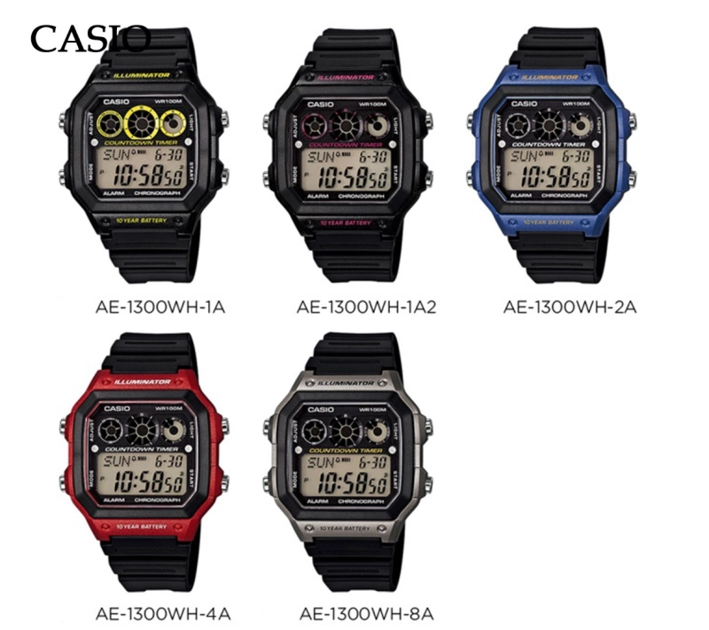 ภาพหน้าปกสินค้าCasio Digital นาฬิกาข้อมือ ผู้ชาย สายเรซิ่น รุ่น (AE-1300WH) AE-1300WH-4A/AE-1300WH-2A/AE-1300WH-8A/AE-1300WH-1A/AE-1300WH-1A2 100% ประกันศูนย์CASIO1 ปี จากร้าน MIN WATCH