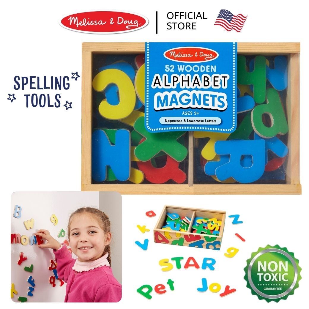 Melissa & Doug Magnetic Alphabet Toys Abc Lowercase & Uppercase Letters Wooden Letter Alphabet Magnets ราคา 895 บาท*ส่งฟรี