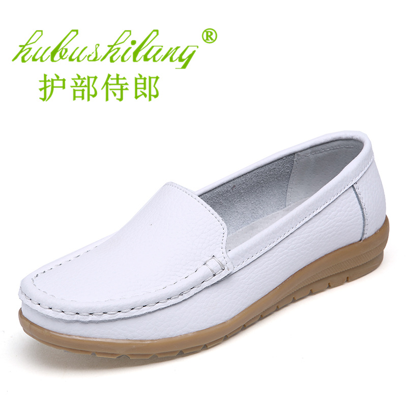 รองเท้าพยาบาลผู้ช่วยแผนกป้องกัน รองเท้าหนังแท้แบบสวม รองเท้าผู้หญิงแบบแบน รองเท้าแม่ สีขาว รองเท้าผู้หญิงกันลื่น พื้นยาง ราคา 380 บาท*ส่งฟรี