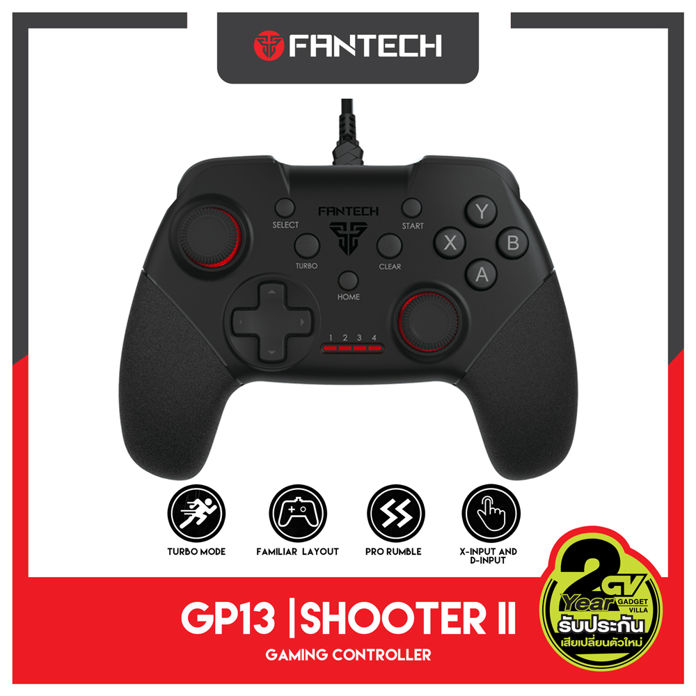 FANTECH GP13 SHOOTER II Gaming Controller น้ำหนักเบา ระบบ X-input มาพร้อมกับด้ามจับพื้นผิวยาง จับถนัดมือ เพิ่มความกระชับมือ ในรูปแบบ X-BOX ONE ใช้ได้กับ PC/LOT PS3 ราคา 445 บาท*ส่งฟรี