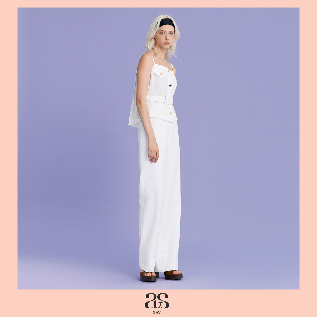 [asv rs25] Judith Classic Pants กางเกงผู้หญิง ทรงตรง เอวสูง กระเป๋าข้าง แต่งดีเทลกระดุมที่เอว ซิปหลัง ราคา 7,290 บาท*ส่งฟรี