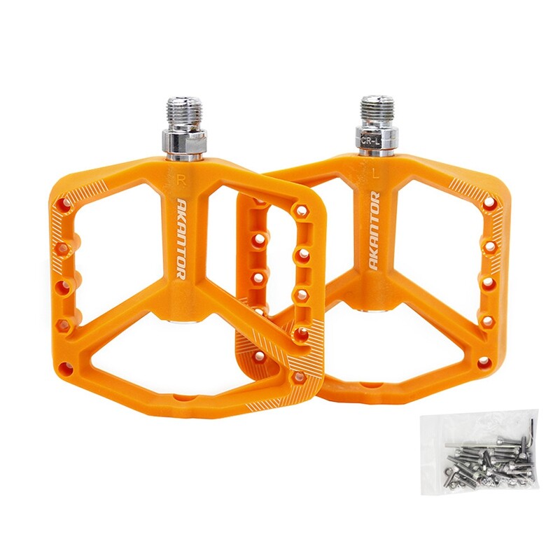 AKANTOR AK Bicycle Pedal Big Pedals Nylon Anti-Skid Bearing Pedals for MTB BMX Mountain Road Bike Accessory