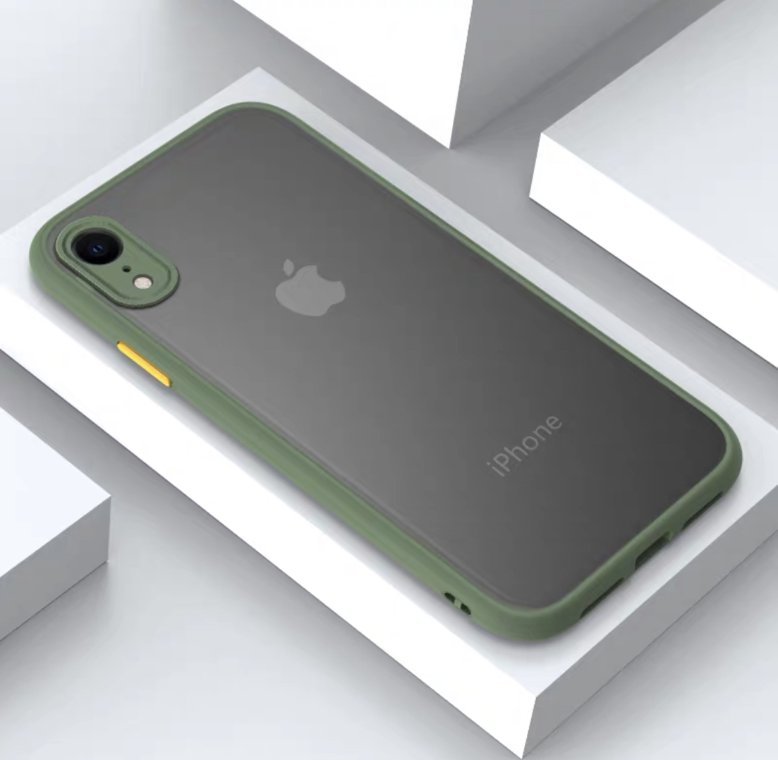 [ส่งจากไทย] เคสกันกระแทก กันรอยกล้อง Case iPhone XR เคสปุ่มสีผิวด้าน  ขอบนิ่มหลังแข็ง