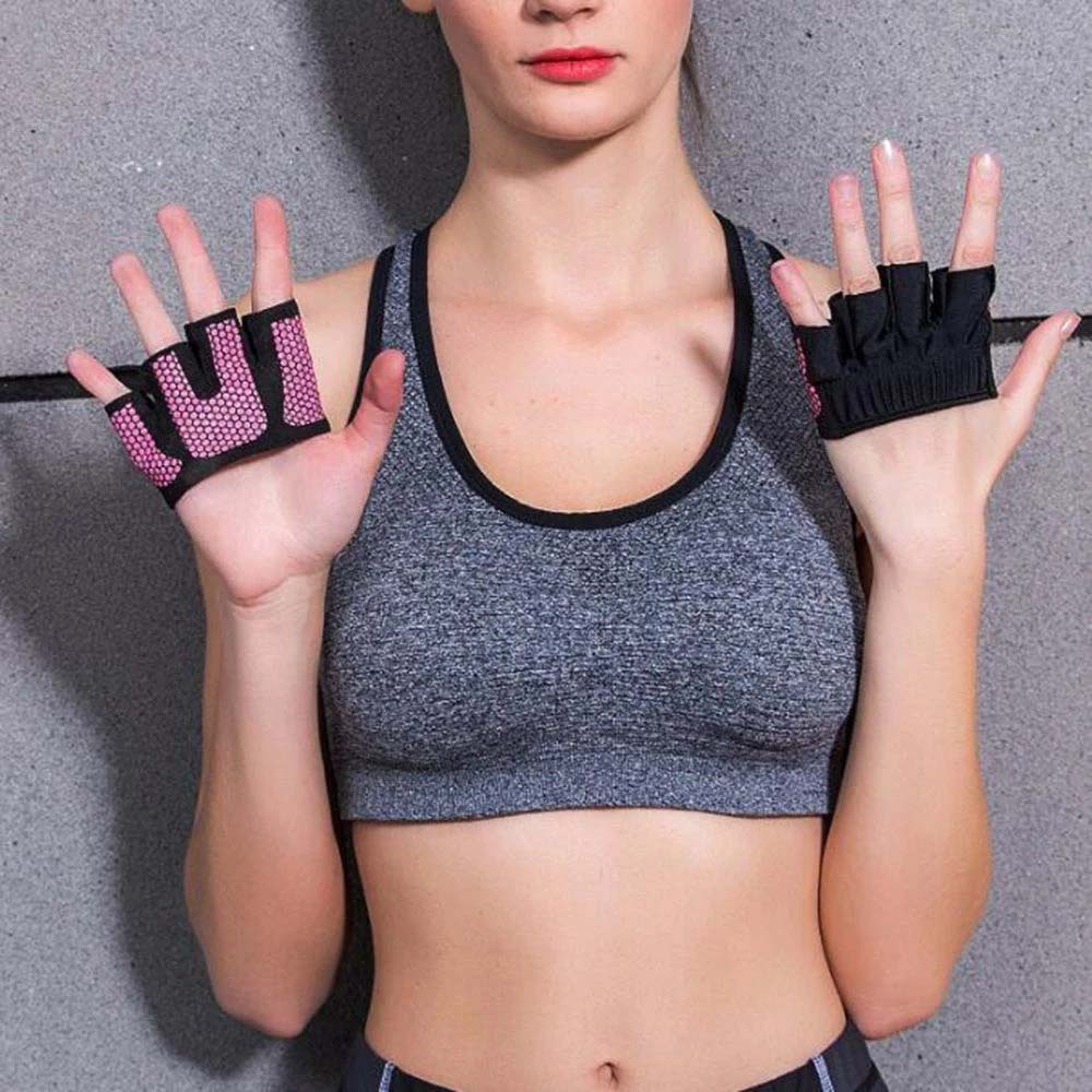 FUGUI สี่นิ้วผู้หญิงเพาะกายออกกำลังกายฟิตเนสครึ่งนิ้วถุงมือถุงมือยกน้ำหนักถุงมือมือนวมต่อยมวย