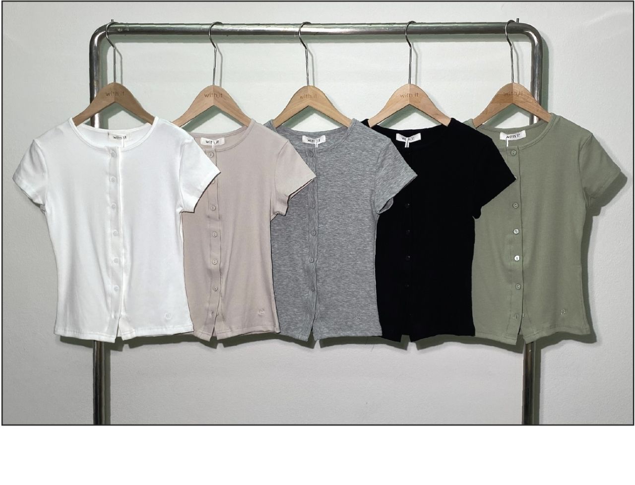 with.ti.store- TPW04390 Withit ribbed short sleeves top W embriodery ราคา 346 บาท*ส่งฟรี