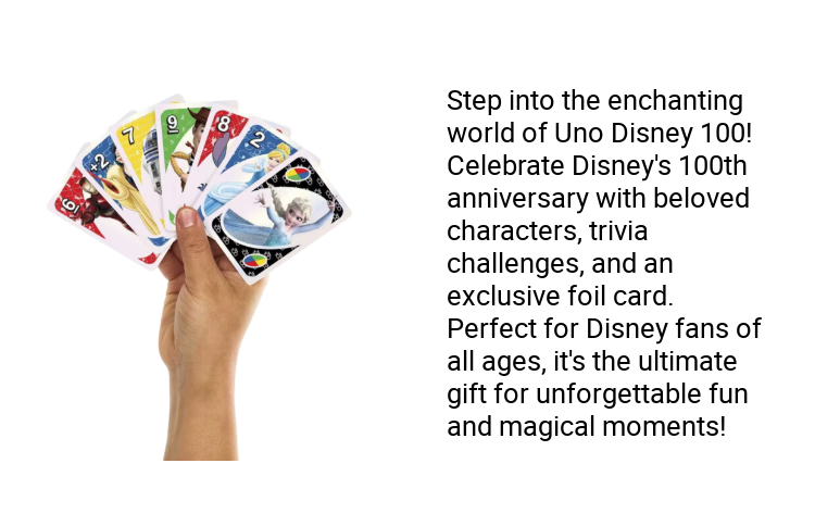 Mattel Games UNO Disney 100 Game Cards, 100th Anniversary
