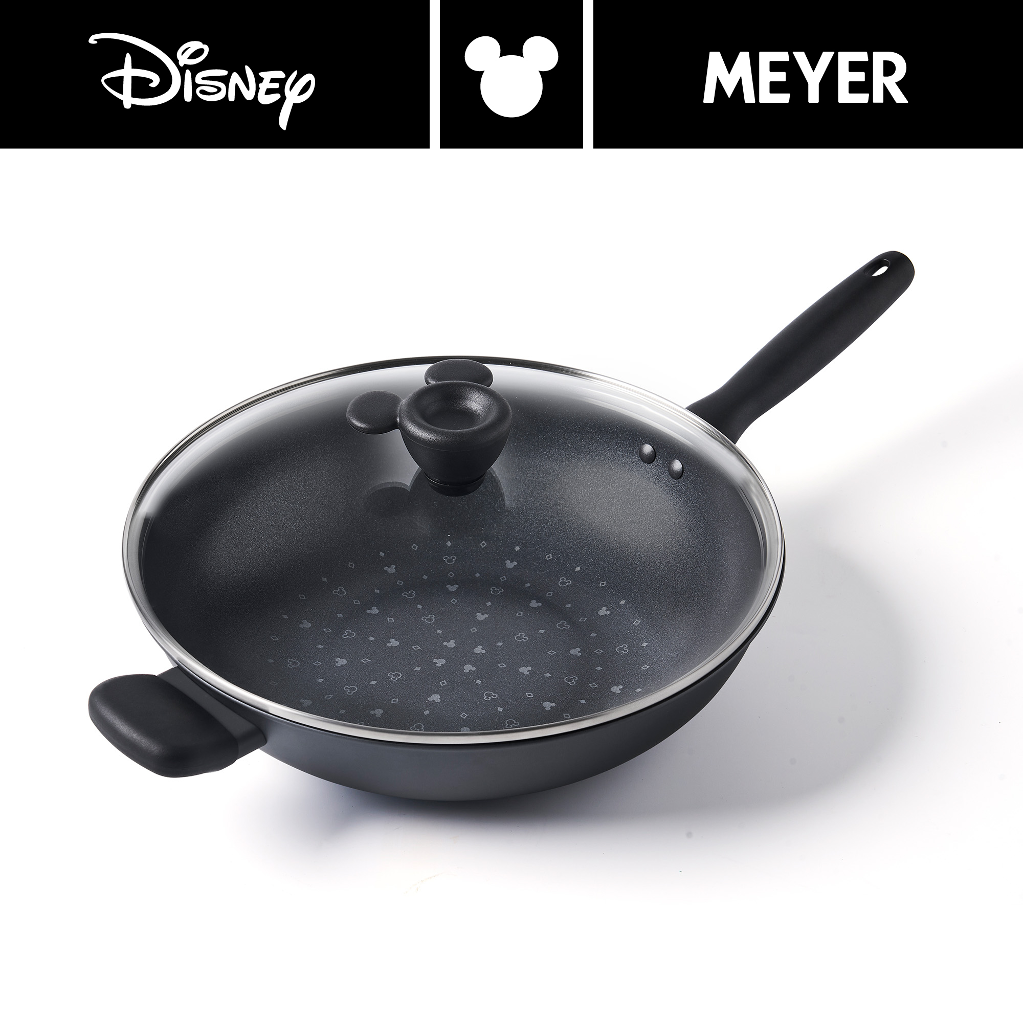 DISNEY MONOCHROME กระทะผัดก้นลึกพร้อมฝาแก้ว MEYER ขนาด 30 ซม. / 12 นิ้ว Stirfry ลายมิคกี้ เมาส์ (18238-T) ราคา 1,860 บาท*ส่งฟรี